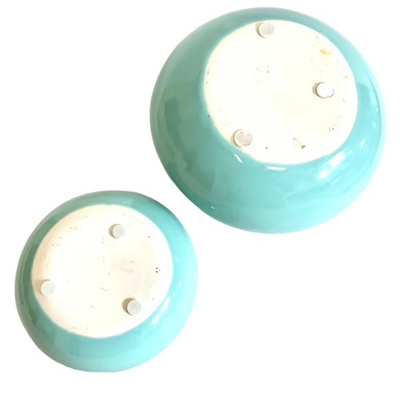 Pair Blue Vases Teardrop Post Modern Robins Egg Blue Turquoise Blue Set of 2 - Picture 5 of 6